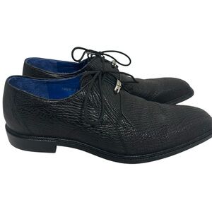Belvedere Ray Men’s Black Exotic Shark-Skin Lace Up Oxfords Dress Shoes